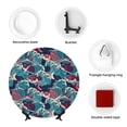thumbnail image 4 of Kdxio Fish In The Wave Bone China Decorative Plate Ceramic Decorative Plate for Home Office Wall Stand Decorative Plates for Home Bedroom-7in, 4 of 6