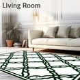 thumbnail image 2 of ODIKA 8'x10' Machine Washable Non-Slip Area Rug, Lattice Trellis Design Plush Foam High Traffic Rug, Green, 590118, 2 of 7