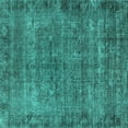 thumbnail image 1 of Ahgly Company Machine Washable Indoor Square Oriental Turquoise Blue Industrial Area Rugs, 7' Square, 1 of 4