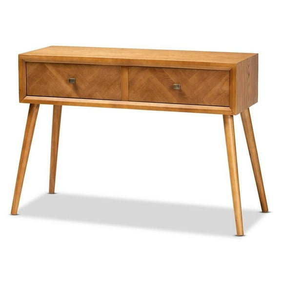 Bowery Hill Brown Finished Wood 2-Drawer Console Table