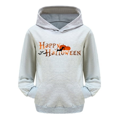 

PMVFHDE Toddler Halloween Outfit Fend Hoodie Child Toddler Boys Girls Long Sleeve Cartoon Prints Warm Hoodie Pullover Tops Kids Sweat Grey 8-9 Years