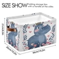thumbnail image 3 of Princess Hippo with Crown Storage Bins with Handle Fabric Organizer Basket Foldable Box 2 Pack 14.2x10.2x8.3, 3 of 8