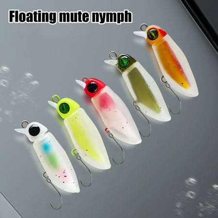Duixinghas 3.8CM/2.3G Minnow Fishing Lure with Barb Hook Glow-in-the-dark Shell Silent Mini Minnow 3D Eyes Topwater Floating Artificial Bait Fishing Accessories