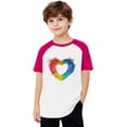 thumbnail image 3 of Zpanxa Girls Shirts Color Print Short Sleeve T Shirt Summer Oversized Crewneck Basic Tee With Polyester Spandex 3 Years, 3 of 6