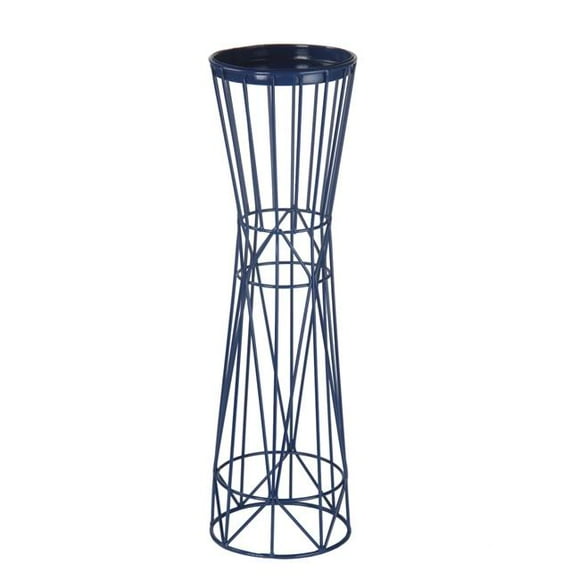 Privilege 18778 Large Iron Candle Holder - Blue