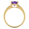 thumbnail image 4 of 2 ctw Solitaire Anniversary Ring for Women | Oval Cut Natural Amethyst | Hyperallergenic Solid 18K Yellow Gold, 4 of 5