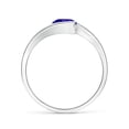 thumbnail image 2 of ANGARA Natural Semi Bezel-Set Solitaire Round Tanzanite Bypass Ring in 14K White Gold for Women (Size-6mm) | December Birthstone, Anniversary, Jewelry Gift for Women | Natural Tanzanite Ring, 2 of 9