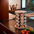 thumbnail image 2 of Especiero Giratorio de Acero Inoxidable con 16 Frascos para Especias y Condimentos - Estante Organizador Moderno de Especias, 2 of 9