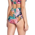thumbnail image 3 of Kona Sol Women's High Coverage High Waist Draped Bikini Bottom, Multi Floral, XS, 3 of 3