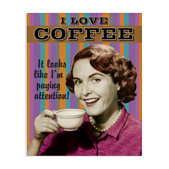 Stupell Industries Art Deco I Love Coffee Funny Vintage Canvas Art, 16 x 20, by Retrorocket Studio