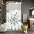 thumbnail image 5 of Watercolor Sage No Hooks Shower Curtain with Snap-in Liner Green Eucalyptus Leaves Spring Plants Shower Curtains for Bathroom, Waterproof, Easy Install, Washable 36"x78", 5 of 9