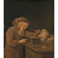 thumbnail image 2 of Quirijn Van Brekelenkam 12x14 Black Ornate Wood Framed Double Matted Museum Art Print Titled: The Mousetrap (1660), 2 of 5