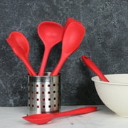 Chef Craft Premium 5-Piece Silicone Kitchen Utensil Set – Heat-Resistant, Non-Stick Safe, Red