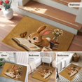 Rectangle Area Rug 2x3ft, Brown Rabbit Open Book Non-Slip Non-Shedding ...