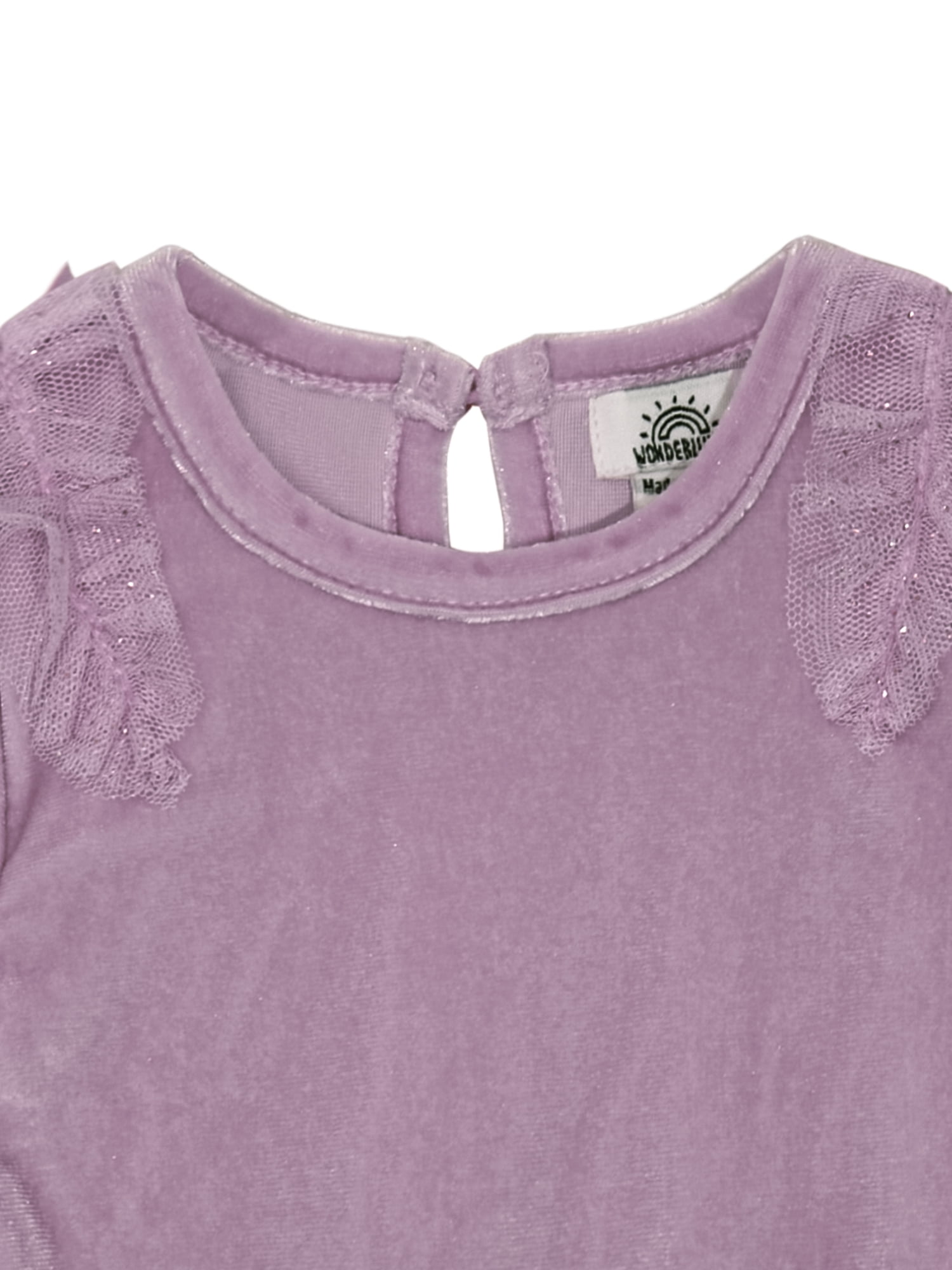 Wonderluxe Baby Girls' Long Sleeve Velvet Dress, 3-Piece Set, Sizes 0-3M-24M