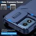 thumbnail image 5 of for Motorola Moto G Play 4G 2024 Case with Sliding Camera Lens Cover, Shockproof Rugged Hard PC Back & TPU Edge Military Grade Dual-Layers Protection Non-Slip Phone Case, Blue, 5 of 7
