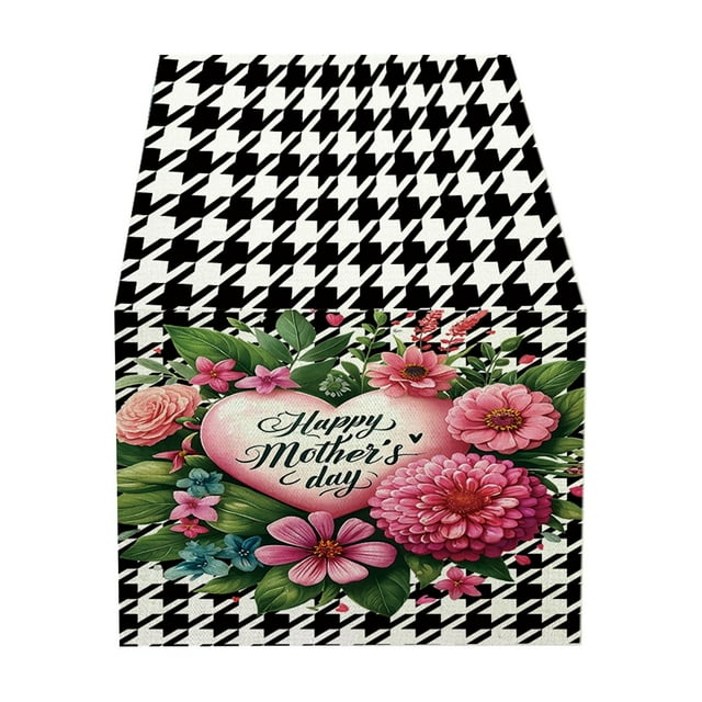 asddcavvf Table Chemin avec Fleurs Ambiance Festive Chemin de Table Décoratif Décoration Chambre Femmes Chemin de Table en Lin 72 Pouces de Long
