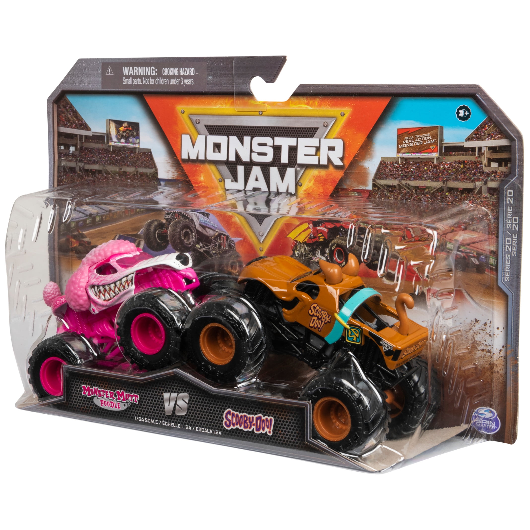 Monster Jam, Monster Mutt Poodle Vs. Scooby Doo 1:64 Scale Monster Trucks
