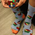thumbnail image 2 of Fun Puzzle Cube Socks from the Sock Panda (Adult Large - Men's Shoe Sizes 8-12), 2 of 5