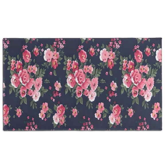 Pioneer Flower Floral Print Pattern Door Rugs,Washable Non Slip Door Mats Indoor,Decorative Door Mats,Entry Mat Indoor for Entrance,Bedroom,Kitchen,Bathroom,17"x30"