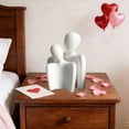 thumbnail image 5 of Hugging Couple Statues Ceramic Lover Figurine Embrace Characters, 5 of 6