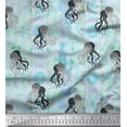 thumbnail image 1 of Soimoi Cotton Duck Fabric Texture & Jellyfish Ocean Print Fabric by the Yard 42 Inch Wide, 1 of 1