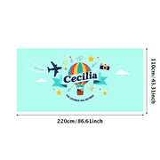 LUUFILx Personalized Retirement Banner with Airplane Camera Balloon and Star Elements Happy Retirement Decors Party Backdrop Photography Props Retirement Party Celebration Decorations