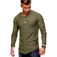 thumbnail image 1 of Camiseta ajustada de manga larga para hombre, camisa informal masculina con cuello redondo transpirable a la moda, 1 of 8