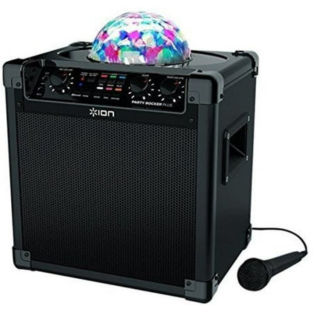 ION Audio Party Rocker Plus | Rechargeable Speaker with Spinning Party Lights & Karaoke Effects