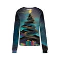 thumbnail image 5 of Lorytime Sweatshirts for Women Crewneck Christmas Tree Print Shirt Long Sleeve Pullover Warm Tops for Holiday, 5 of 6