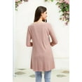 thumbnail image 6 of ENMAIN Women's Blouses 3/4 Sleeve Pink Shirts Solid Color Tunic Tops Casual Plus Size Clothing 3XL, 6 of 8