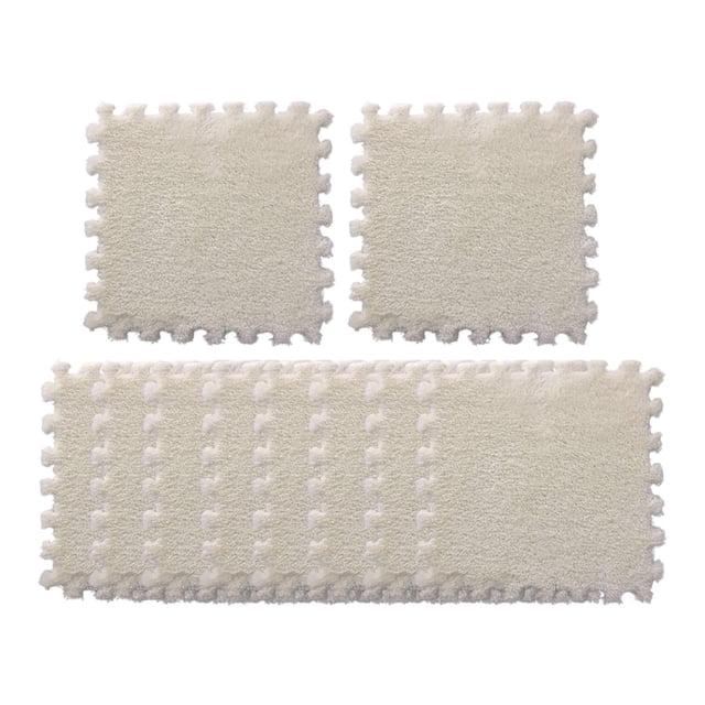 10x Alfombra de juego para bebé, de espuma de rompecabezas de peluche, cómoda, antideslizante, suave y para escalar Blanco