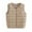 Khaki, variant on Womens Plus Size Puffer Vest Cropped Zip Up Quilted Lightweight Jacket Crew Neck Winter Down Gilet Waistcoat
