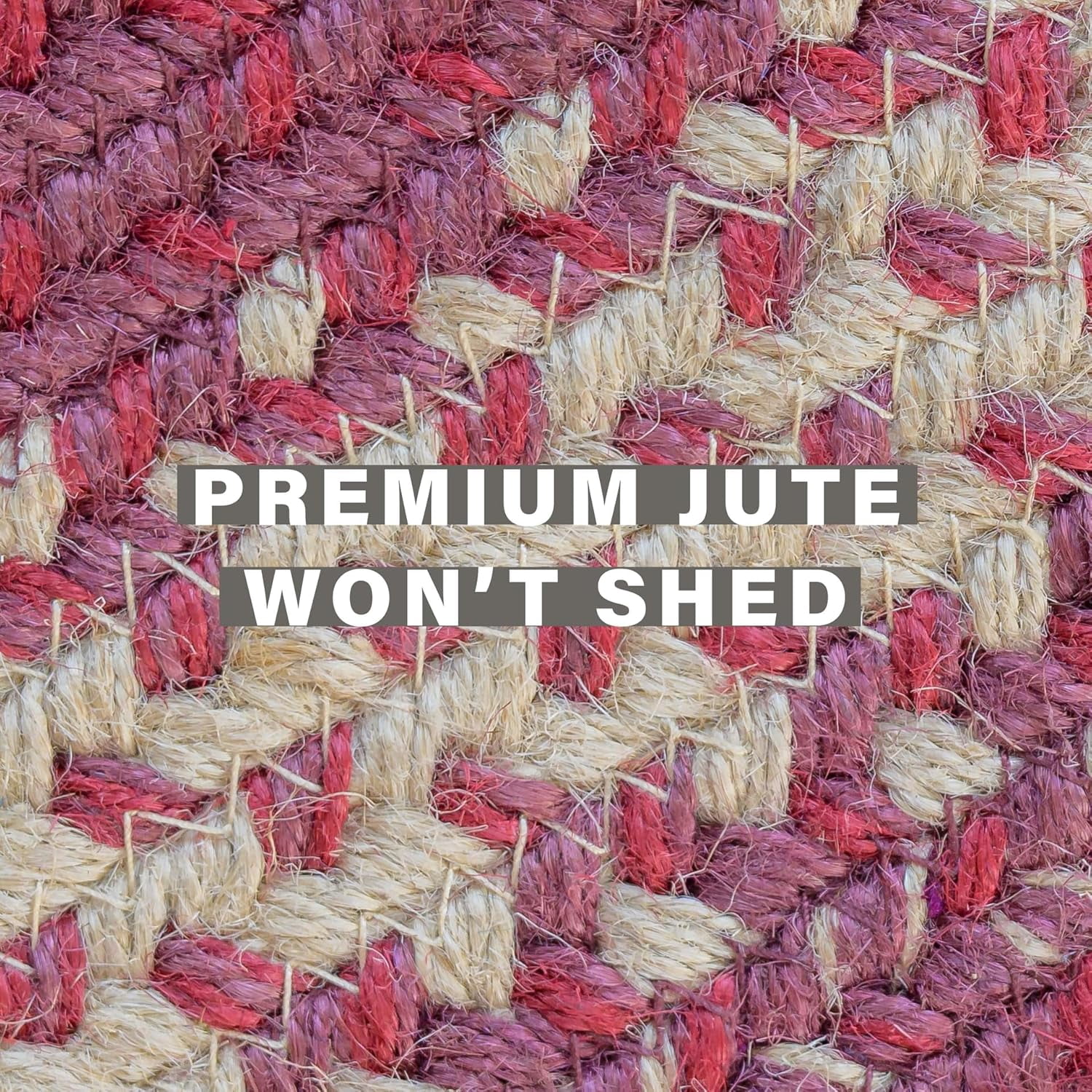 Autumn Maple Burgundy and Tan Small Braided Rug, Jute, 2x3' Rectangle - Rustic Primitive Decor for Kitchen, Bathroom, Everywhere