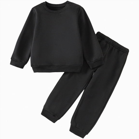 NOLDARES 2 Piece Toddler Baby Boy Outfits Fall Winter Clothes Long Sleeve Color Block Sweatshirt Tops and Joggers Pants Set Clothing(Black,9-10 Y)