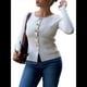 thumbnail image 3 of Suéter Tipo Cárdigan de Punto con Botones, Larga y Cuello Redondo para Mujer M, 3 of 7