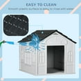 thumbnail image 5 of Noaman PawHut Plastic Dog House, Water Resistant Indoor/Outdoor Puppy Shelter with Door, Easy Snap-Together Assembly for Small/Medium Dogs Up to 44 lbs, Gray, 5 of 7