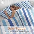 thumbnail image 4 of 3 Piece Geometric Stripe Duvet Cover Set Full Size,Microfiber Comforter/Quilt Cover with Corner Ties and 2 Pillowcases,Ombre Farmhouse Blue Vertical Striped All Season Bedding with Zipper Closure, 4 of 8