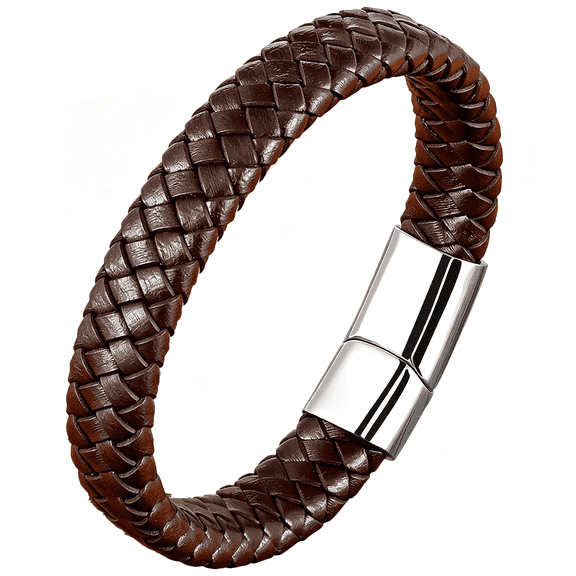 DESIGNICE Leather Bracelet for Men,Braided Mens Cuff Bracelets with Stainless Steel Clasp Stacked Multi Style Color Anniversary Father'S Day Birthday Christmas Jewelry Gifts for Him