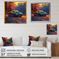 thumbnail image 4 of Designart "Sunset Ride In Blue Vintage Car" Car Vintage Floater Framed Canvas Art Print, 4 of 5