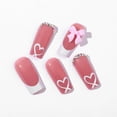 thumbnail image 4 of Uñas Postizas PBPCGBW Punta Francesa Blanca con Lazo 3D y Strass, 4 of 7