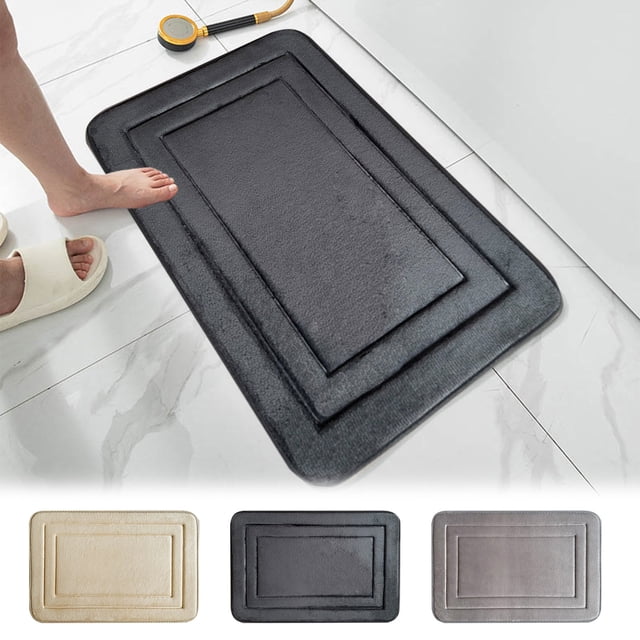 Fiudx Alfombrilla de Baño Absorbente, Suave y Antideslizante, con Cojín de Espuma, Lavable a Máquina, Decoración Elegante, Ideal para Baño o Cocina, 40 X 60 Cm.