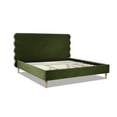thumbnail image 3 of Stockholm Modern Wavy Headboard Platform Bed, King, Olive Green Performance Velvet, 3 of 6