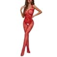 thumbnail image 2 of Bas Résille en Nylon Lingerie Aguichant pour Femmes Bas Intégral Justaucorps à Entrejambe Ouvert Bas Résille Intégral, 2 of 9