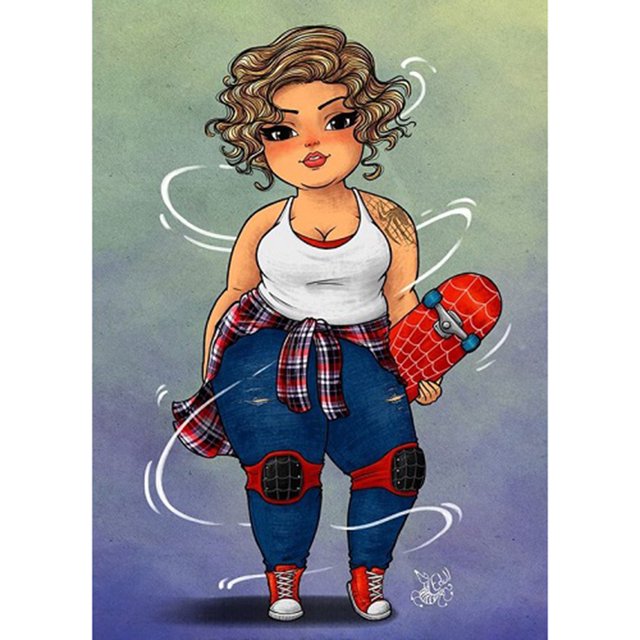 Pintura de diamantes (DB0171) 5D DIY Skateboard Girl Square Rhinestone Picture 20X30cm Hugtrwg Para estrenar