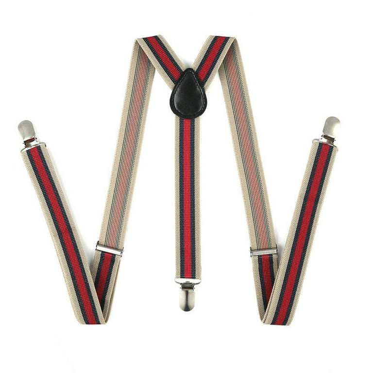 Focussexy Men's Suspenders Adjustable size, Y Shape Elastic Adjustable Straps Casual Elastic Strap Brace 3 Clips Y Back Style Suspenders for Men Women