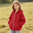 thumbnail image 4 of PureCasa Girls Zip Up Hoodies for 5-16 Years Full-Zip Sports Hooded Sweatshirts Jacket Casual Fall Hoodie with Pockets, 4 of 9