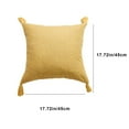 thumbnail image 3 of Throw&nbsp;Pillow Covers, 2025 New Japanese Cotton and Linen Pillowcase Home Cushion Plain Pillowcase Tassel Cushion Cover, Valentines Day Decor(Yellow, 17.7x 17.7in), 3 of 6