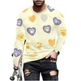 thumbnail image 2 of Yaoyar Men Funny Puppy Paw Print Long Sleeve Round Neck Pullover T-Shirt Top Hiking Workout Athletic T Shirt Long Sleeve Casual Outdoor Tops, 2 of 5