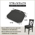 thumbnail image 2 of Tromlycs Kitchen Chair Cushions for Dining Pads Set of 6 Room Seat Indoor U Shaped Non Slip with Ties 17 x 16 Inch Black Gray, 2 of 6